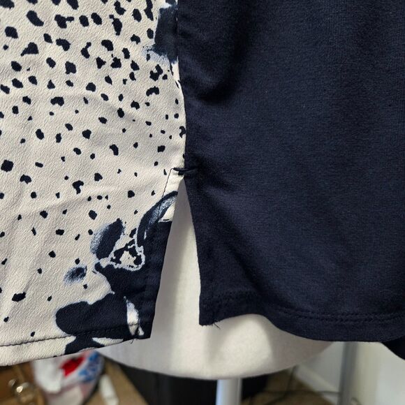 Chico's Floral Knit Woven Tunic Top Size 3 - Picture 7 of 11